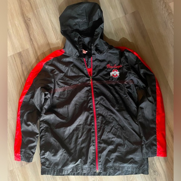 ‼️THRIFT STORE MAKE OFFER Red Oak Ohio State Windbreaker Jacket M Football - Picture 1 of 7